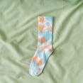 thumbnail image 1 of siminsem Hip Hop Skateboarding Tie Dye Crew Socks for Couples Men Women Mid Calf Fall Winter Streetwear Socks Vibrant Colorful Cotton Blend Breathable with Reinforced Heel Toe, I,One Size, 1 of 4