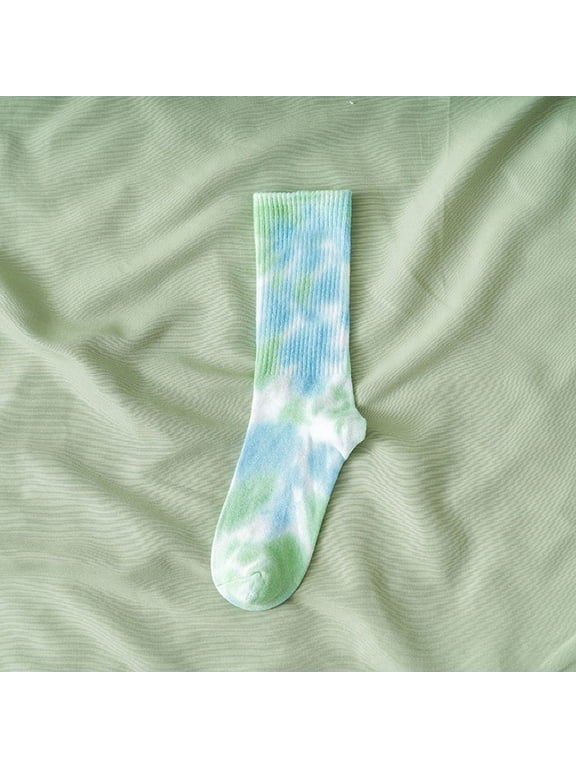 Men Women Tie Dye Crew Socks Couple Mid Calf Hip Hop Skateboarding Socks Fall Winter Streetwear Harajuku Style Cotton Blend Breathable Comfort with Reinforced Heel Toe, G,One Size