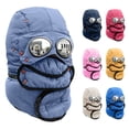 thumbnail image 1 of siminsem Men‘s Winter Thermal Hooded Scarf Hat Windproof Balaclava Fleece Lined Neck Warmer Knit Beanie Cap Cold Weather Outdoor Ski Cycling Running Cover 1 Pack, Grey,One Size, 1 of 9