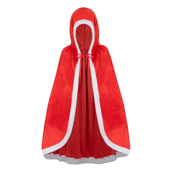 siminsem Red Hooded Cloak Cape Cosplay Halloween Stage Lace Trim Shawl - Velvet Full Length Adult Women Vampire Red Riding Hood Party Dress Up Cape, Hot Pink,80
