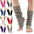 thumbnail image 1 of siminsem Ribbed Knit Long Leg Warmers for Women Men 80s Party Over The Knee Boot Socks Stirrup Dance Sports Yoga Accessories Soft Stretchy Retro Neon Colors One Size, Grey,One Size, 1 of 6