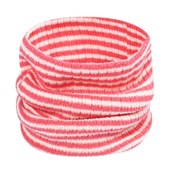 siminsem Striped Knitted Neck Gaiter for Men Women Winter Warm Face Cover - Soft Brushed Reversible Fleece Lined Neck Warmer Windproof Outdoor Ski Cycling Cold Weather One Size, Pink,One Size