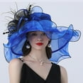 thumbnail image 1 of WCJM Under$ 10 Blue Sun Hats Polyester Polyester Sun Hat Women's Street Photography Flower Sun Visor Hat Fashion Personality Good Wear Big Brim Hat Travel Outing Curly Edge Fashion Hat, 1 of 3