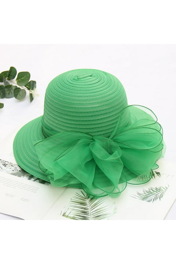 WCJM Under$ 10 Green Baseball Caps Polyester Muslim Hat Women's Church Derby Dress Fascinator Bridal Cap British Tea Party Wedding Hat