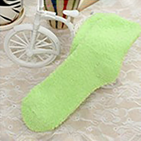 WCJM Under $ 5 Green Socks Flock Lady Short Socks Women Fuzzy Fluffy Cozy Slipper Socks Warm Soft Winter Plush Home Sleeping Socks
