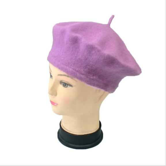 WCJM Under $ 5 Purple Berets Knitting Cotton Lady Beret Ladies Solid Color Imitation Beret Bud Hat Painter Hat