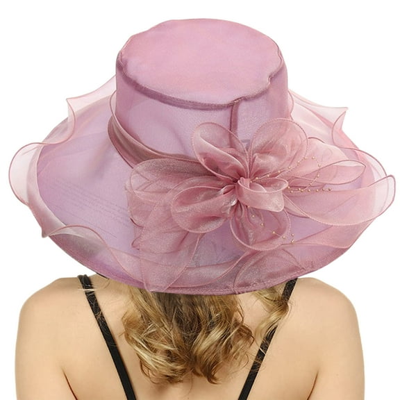 WCJM Under $ 5 Purple Sun Hats Polyester Polyester Sun Hat Womens Summer Dress Hat Wide Leaf Flower Bridal Shower Hat Sun Hats Beach Hat
