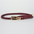 thumbnail image 1 of WCJM Under $ 5 Wine Belt Pu Polyester Belt Women Braided Pu Leather Narrow Thin Buckle Strap Waist Belt All Waistband, 1 of 3
