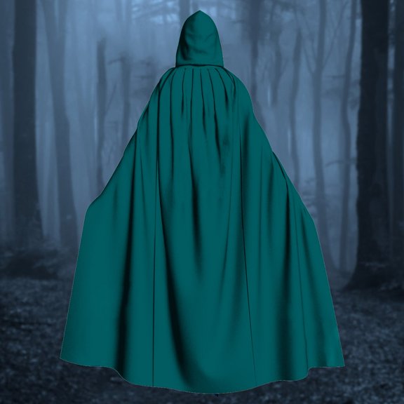 siminsem UniFull Length Velvet Hooded Cloak Halloween Cape Medieval Renaissance Witch Wizard Vampire Gothic Cosplay Party Robe for Adults 1 Pack, Mint Green,L