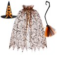 thumbnail image 1 of siminsem UniWizard Halloween Set Hooded Cape Witch Hat Magic Wand Cosplay Adult Party Dress Up Role Playing Props Hollow Net Screen Pattern 1 Pack, Gold,One Size, 1 of 2