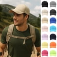 thumbnail image 1 of siminsem Unisex Adjustable Sun Hat UPF 50+ UV Protection Baseball Cap Lightweight Breathable Mesh Sports Cap Foldable Outdoor Hiking Fishing Running Golf Cap for Men Women, Beige,One Size, 1 of 9