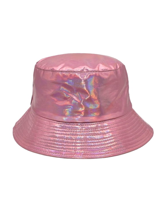 Unisex Reflective Fisherman Hat Colorful Rainbow Visor Hip Hop Stage Cap - Fluorescent Dazzling Brim Bucket Hat for Men Women Festival Rave Party Adjustable One Size, G,M