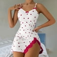 thumbnail image 1 of siminsem V Neck Satin Nightgown for Women Lace Trim Sleep Dress Adjustable Spaghetti Strap Chemise Sleeveless Full Slip Nightwear Soft Silky Babydoll Pajama Dress for Bridal Wedding S-XXL, Hot Pink,S, 1 of 8