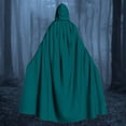 thumbnail image 1 of siminsem Velvet Hooded Cloak for Adults UniFull Length Halloween Cape Medieval Renaissance Witch Wizard Vampire Gothic Cosplay Party Robe 1 Pack, Mint Green,M, 1 of 6