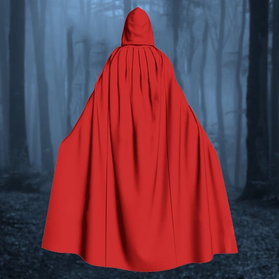 siminsem Velvet Hooded Cloak for Adults UniFull Length Halloween Cape Medieval Renaissance Witch Wizard Vampire Gothic Cosplay Party Robe 1 Pack, Red,M