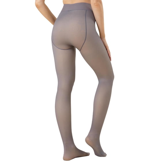siminsem Women Plus Size Fleece Lined Thermal Tights Fake Translucent Sheer Look Winter Warm Pantyhose - High Waisted Opaque Thick Tights for Under Dress One Size, E,G L码