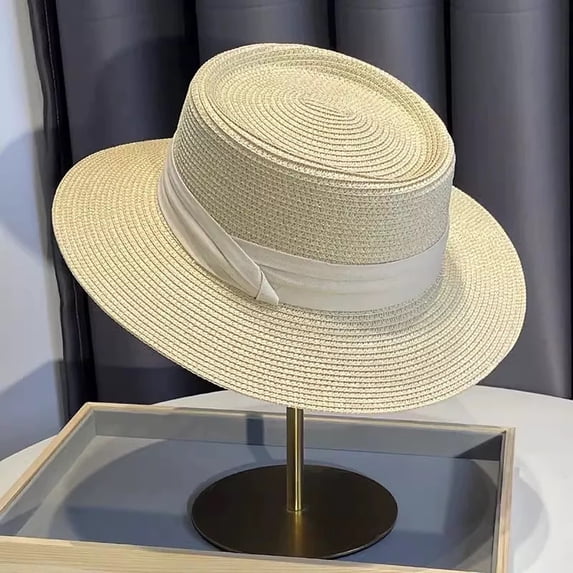 siminsem Women Straw Sun Hat Wide Large Brim Floppy Beach Hat Foldable Roll Up UPF 50+ Packable Oversized Woven Panama Summer Vacation Hat, Beige,One Size