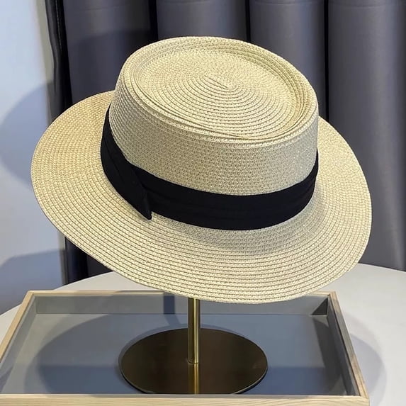 siminsem Women Summer Straw Sun Hat Wide Large Brim Floppy Beach Hat Foldable Roll Up UPF 50+ Packable Oversized Woven Panama Vacation Hat, Brown,One Size