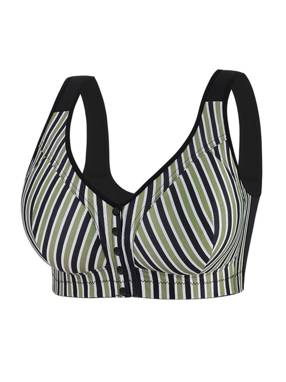 Women T Shirt Bra Lightly Lined Full Coverage Front Closure Adjustable Straps No Underwire Everyday Comfort Bra Plus Size Available, Black,42C