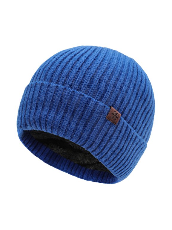 Women Winter Warm Oversized Knit Beanie Loose Slouchy Cable Hat - Thick Double Layer Skull Cap for Cold Weather One Size, Blue,One Size