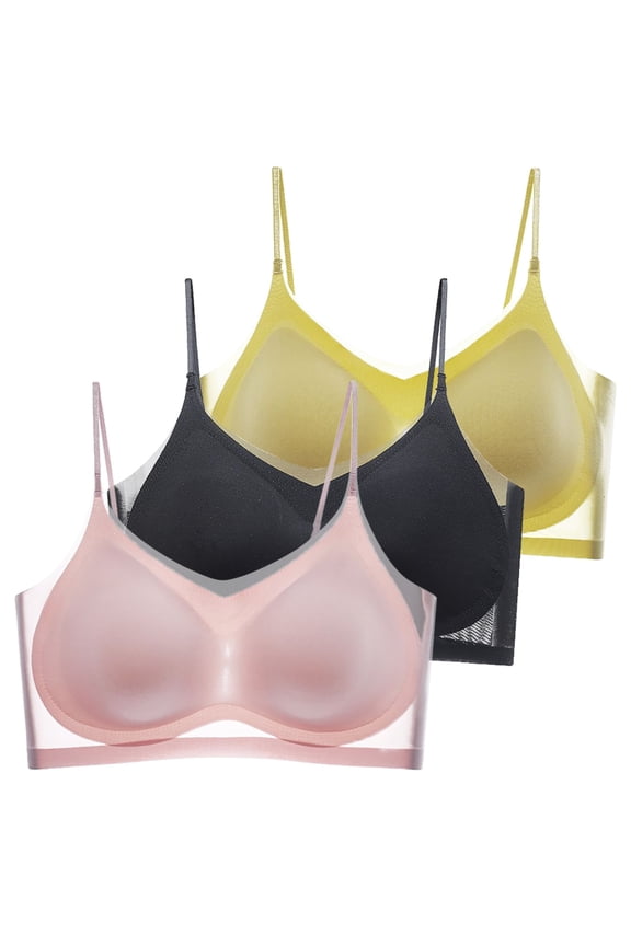 Women's 3PC Adhesive Bra Strapless Backless Invisible Silicone Push Up Reusable Sticky Bra No Show for Plunge Deep V Dress, H,M