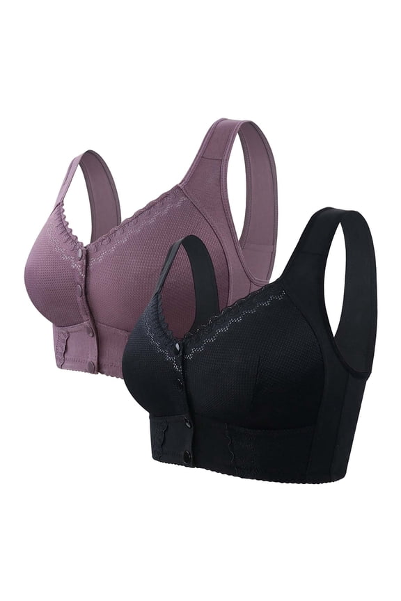 Women‘s Backless Silicone Adhesive Bra Strapless Push Up Wireless Invisible Sheer Lace 2 Pack Plus Size, BK2,36