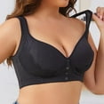 thumbnail image 1 of siminsem Women‘s Front Closure Wireless Bra Breathable Full Bust Support No Underwire Comfortable Soft Cup Bra Front Snap Closure for Everyday Wear, Black,40A, 1 of 9