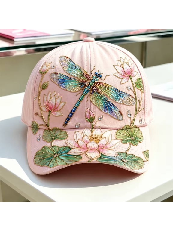 Women's Garden Morning Cap Botanical Cottagecore Hat Adjustable Breathable Cotton Baseball Cap with Floral Embroidery Lightweight Sun Hat for Gardening Outdoor Gift, Green,One Size