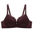 thumbnail image 1 of siminsem Women's Lace Strapless Bra Underwire Full Coverage Push Up Deep Plunge Multiway Convertible Detachable Straps Feminine Lift for Formal Wear, Coffee,48, 1 of 2