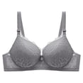 thumbnail image 1 of siminsem Women's Lace Strapless Bra Underwire Full Coverage Push Up Deep Plunge Multiway Convertible Detachable Straps Feminine Lift for Formal Wear, Grey,48, 1 of 2