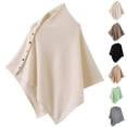thumbnail image 1 of siminsem Women's Lightweight Button Shawl Wrap Knit Poncho Cape Open Front Cardigan Soft Breathable Versatile Travel Wrap for Spring Summer Fall Casual Daily Wear 1 Pack, Beige,L, 1 of 3