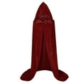 thumbnail image 1 of siminsem Women‘s Medieval Renaissance Hooded Cape Full Length Vintage Cloak Halloween Warm Wool Blend Coat with Hood for Cosplay Gothic Witch Steampunk Party 1 Pack, D,XL, 1 of 4