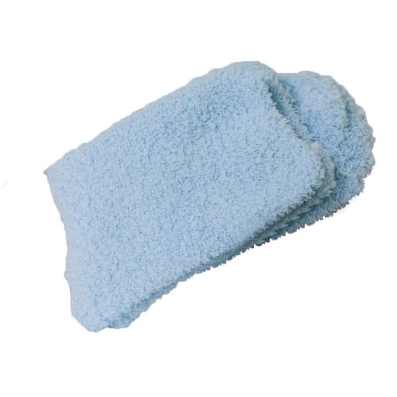 siminsem Women's Soft Warm Coral Fleece Mid Calf Socks Thick Winter Fuzzy Plush Crew Socks Solid Color Cozy Thermal Socks for Home Sleeping Floor Boots, Light Blue,One Size