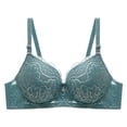 thumbnail image 1 of siminsem Women‘s Strapless Full Coverage Lace Bra Underwire Push Up Floral Lace Demi Tops No Slip Silicone Band Beguiling Lift for Evening Dresses, Mint Green,38, 1 of 2