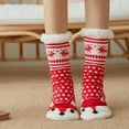 thumbnail image 1 of siminsem Women’s Thick Cotton Christmas Socks Printed Floor Carpet Crew Socks Warm Cozy Novelty Holiday Stockings Soft Breathable Winter Socks Stocking Stuffers Gifts for Her, Red A,One Size, 1 of 7