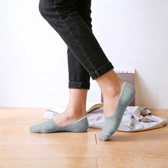 siminsem Women‘s Thin Breathable No Show Cut Socks Low Cut Invisible Liner Ankle Socks Non Slip Lightweight Retro Solid Running Hiking Casual Socks 1 Pair, Light Ashy,One Size