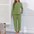thumbnail image 1 of siminsem Women’s Winter Sleepwear Set Flannel Pajama Set Warm Fleece Pajamas 2 Piece Lounge Set Soft Fluffy Pajama Set Plush Loungewear Sleepwear Fuzzy Pajama Set with Pockets, Green,M, 1 of 6