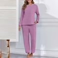 thumbnail image 1 of siminsem Women’s Winter Sleepwear Set Flannel Pajama Set Warm Fleece Pajamas 2 Piece Lounge Set Soft Fluffy Pajama Set Plush Loungewear Sleepwear Fuzzy Pajama Set with Pockets, Purple,M, 1 of 6