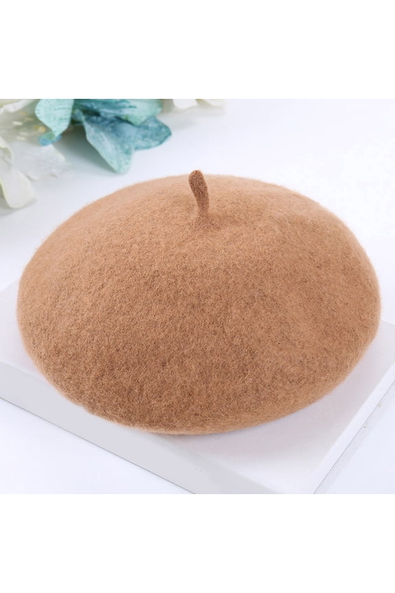 Wool Beret Hat for Women Adjustable French Style Beret Cap Classic Solid Color Warm Winter Beanie Soft Breathable Autumn Vintage Artist Hat One Size Fits Most, B,One Size