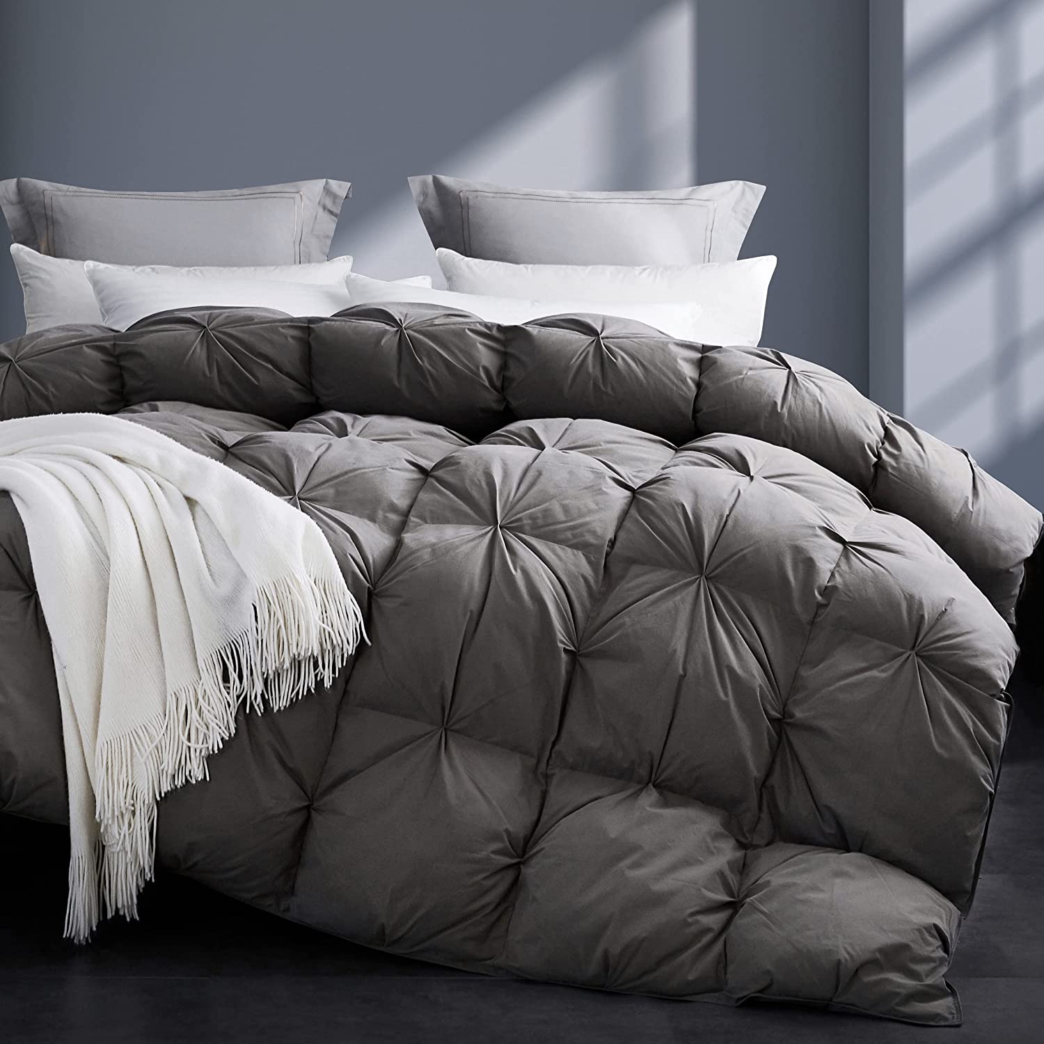 simple Dorrin Nessin All Season Pinch Pleated Feather Down King Size