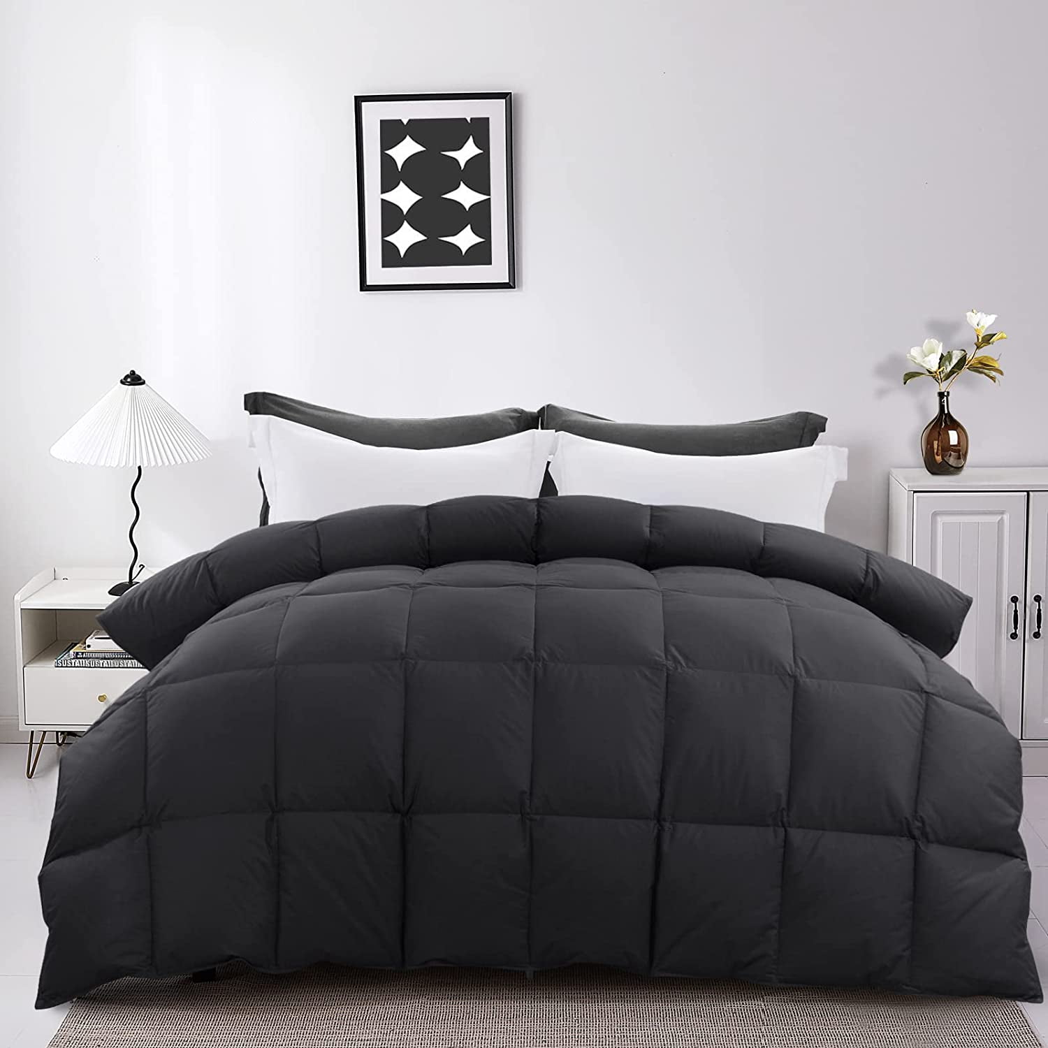 Feather and Down Comforter Oversized King Comforter 120 x 120 White