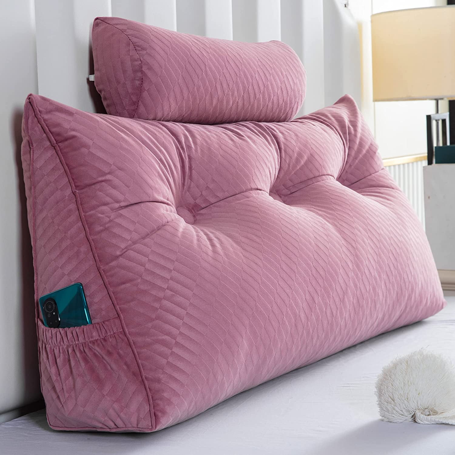 Headboard Pillows + Head Roll Pillows Bed Rest Reading Pillows Backrest