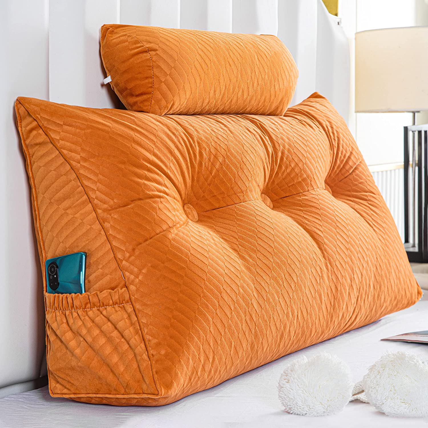 simple Headboard Pillows + Head Roll Pillows Bed Rest Reading Pillows