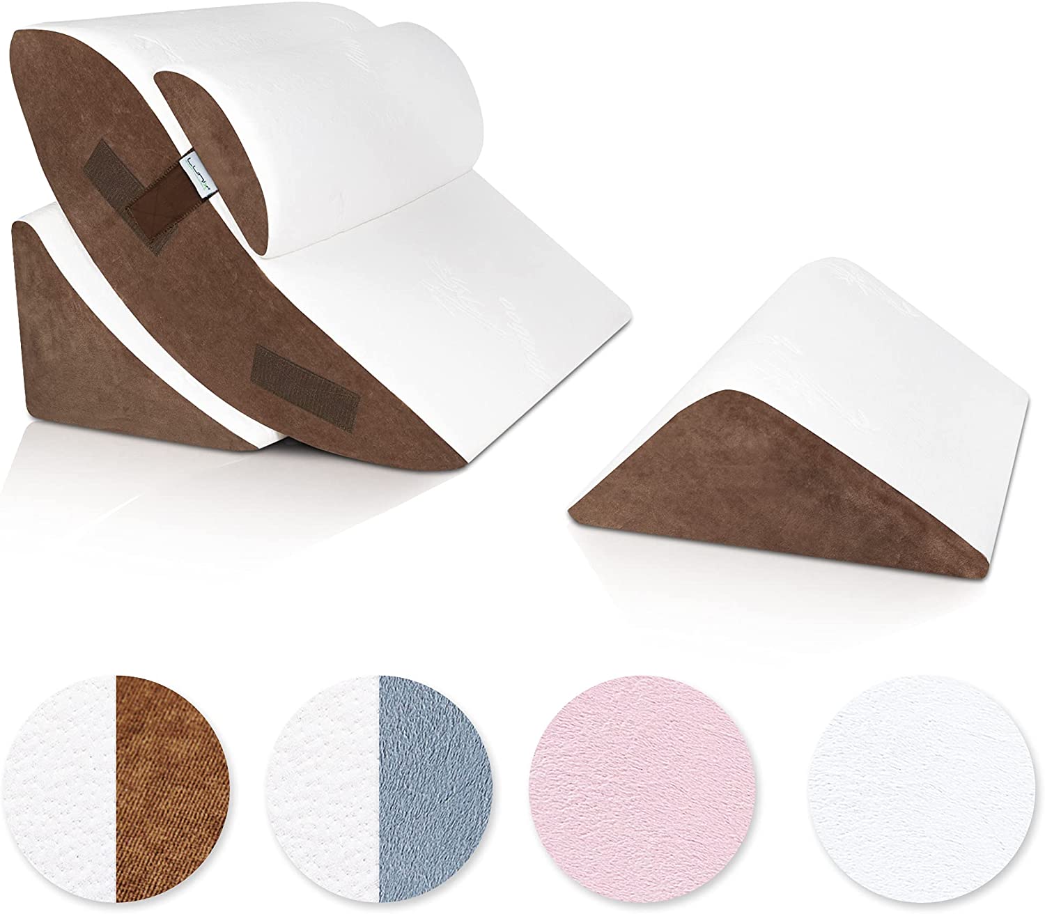 Lunix LX5 4pcs Orthopedic Bed Wedge Pillow Set Post Surgery Memory Foam