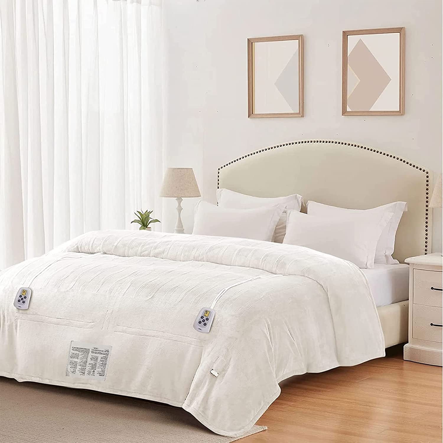 Sunvivi Electric Blanket King Size Heated Blanket Dual Control Soft