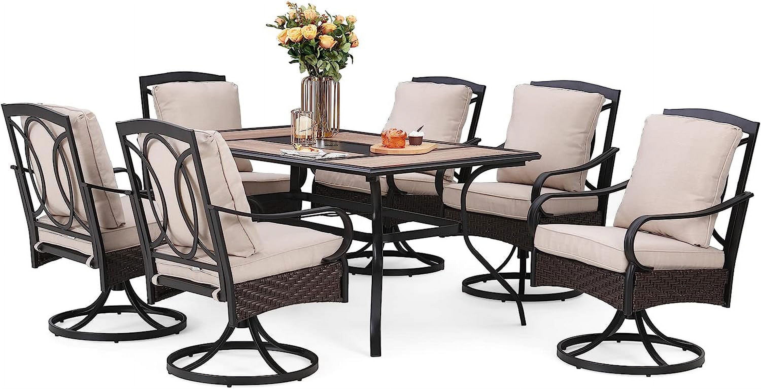 simple & William Patio Table and Chairs with 10ft 3 Tier Autotilt