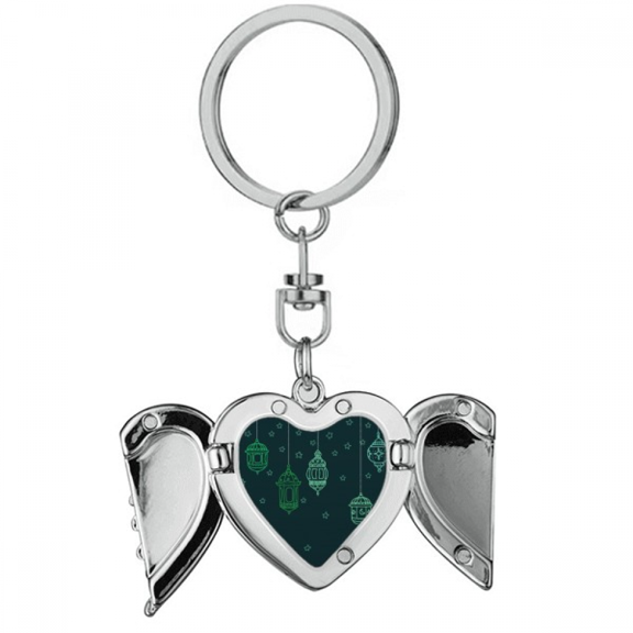 simple geometric shapes pattern Heart Angel Wing Key Chain Holder