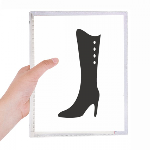 simple graphics black high boots outline notebook loose diary refillable journal statiry