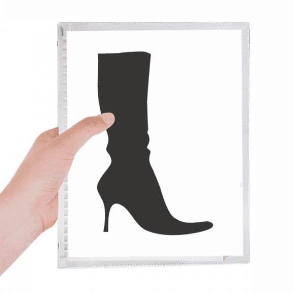 simple pattern black high boots outline notebook loose diary refillable journal statiry