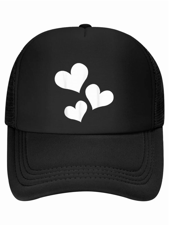 simple three hearts symbol white minimalist cute shaped Baseball Cap